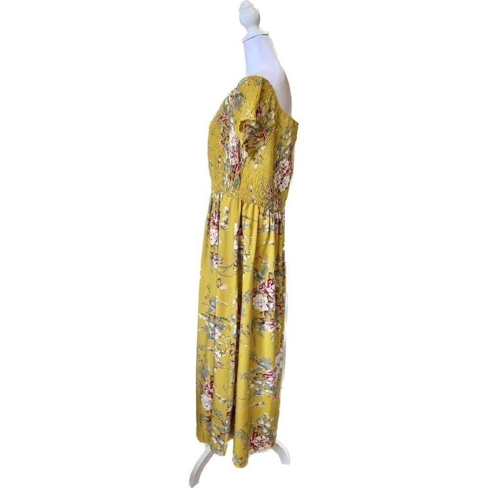 SHEIN Super Cute Off-the-shoulder Floral Summer Dress with Front Slit Size 2X - Picture 7 of 12